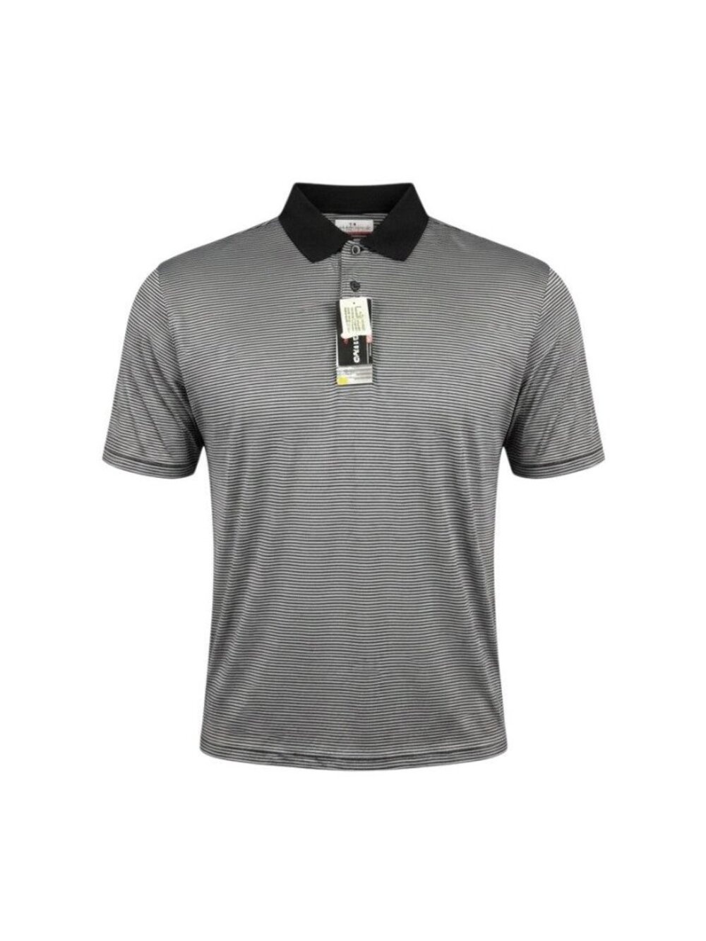 Grand Slam Mens Big & Tall Black Striped Polo Shirt XLT NWT